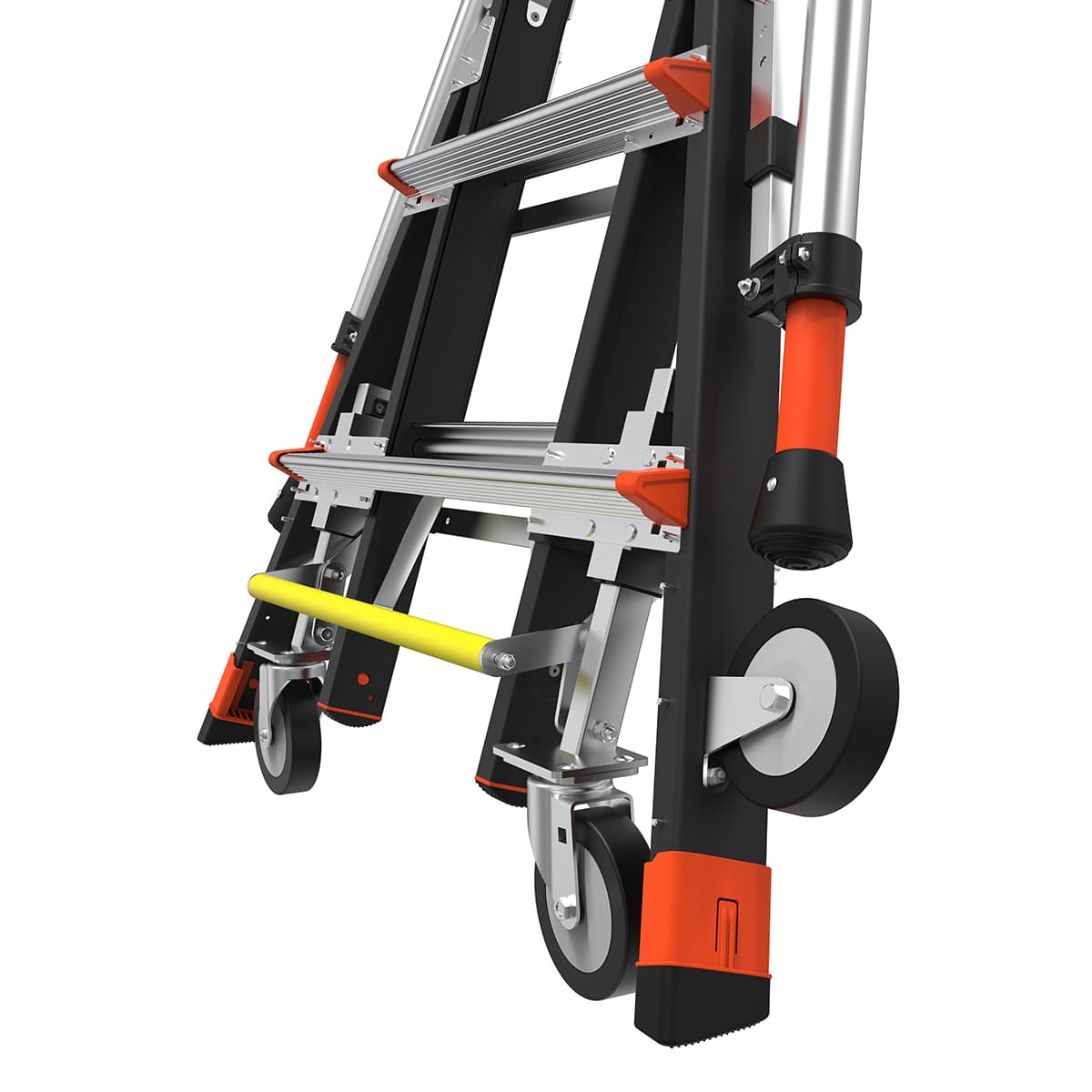 Телескопическая стремянка с платформой и защитным ограждением COMPACT CAGES 4 х 3 ступени 19504