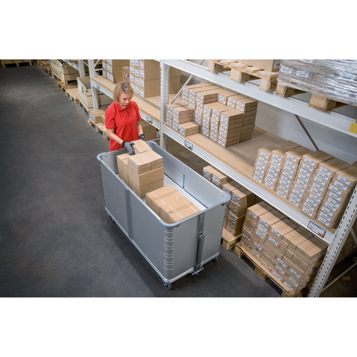 Тележка Zarges с подпружиненным дном W162 1058х468х785 мм 40748
