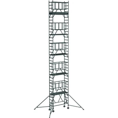 Складная вышка Zarges CompactMaster S-PLUS 1T площадка 0,6х1,8 м высота 9,6 м 53191