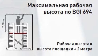 Передвижная вышка без связей с широкой площадкой Zarges Z600 52350