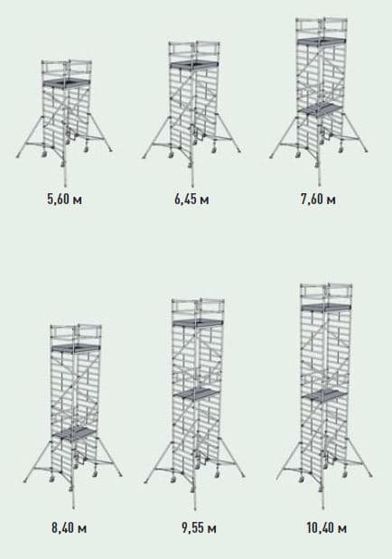 Передвижная вышка без связей с широкой площадкой Zarges Z600 52360