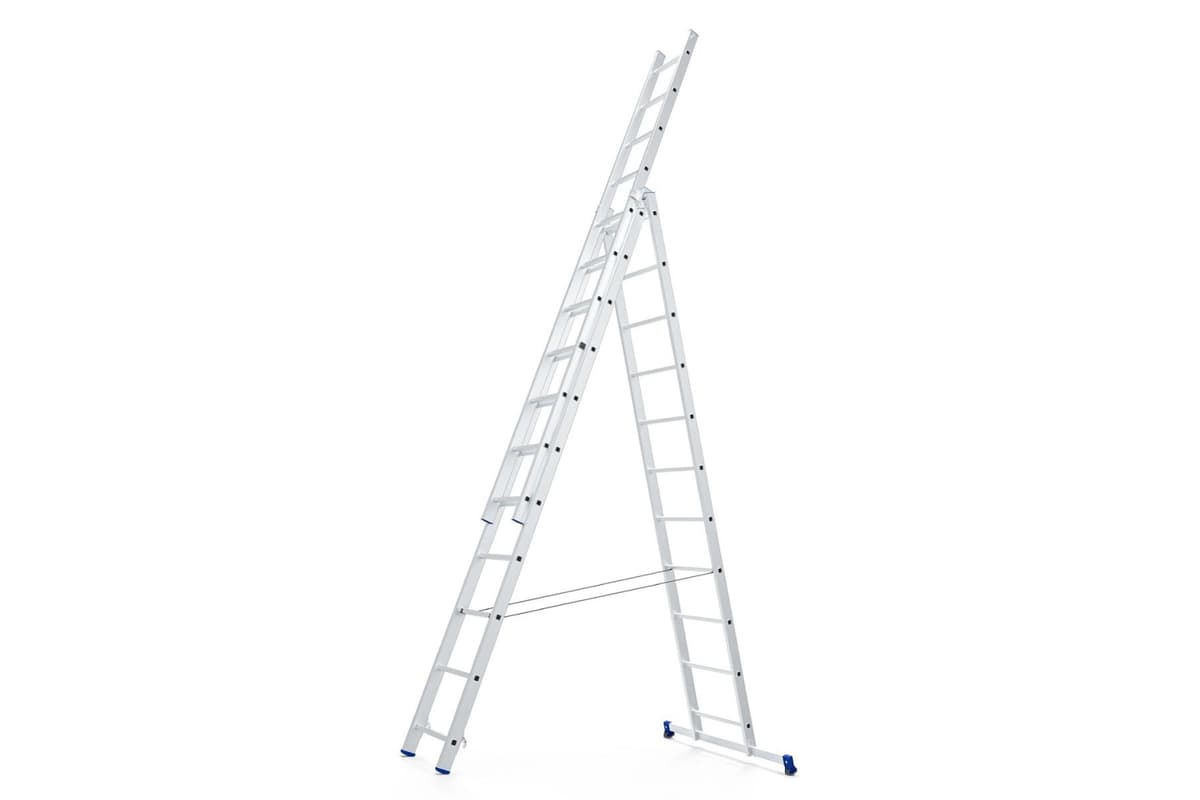 Универсальная трехсекционная лестница Zarges 3х11 ступеней 48924