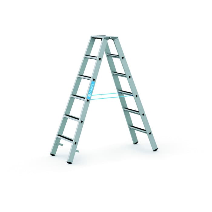 Легкосплавная анодированная стремянка с протектором Zarges R13step B 2x6 ступени 41555