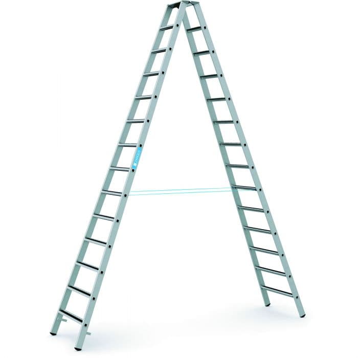 Легкосплавная анодированная стремянка с протектором Zarges R13step B ступени 2x14 41565