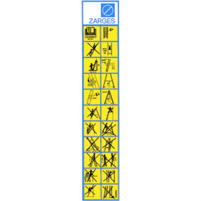 Табличка с указаниями Zarges 829855
